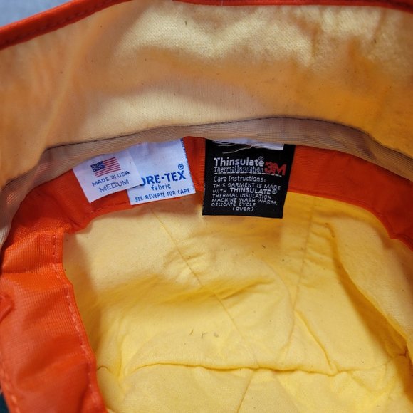 Vintage Columbia Ear Flap Hunting Hat Cap Gore-Tex Tinsulate Orange Made in USA - Picture 10 of 12